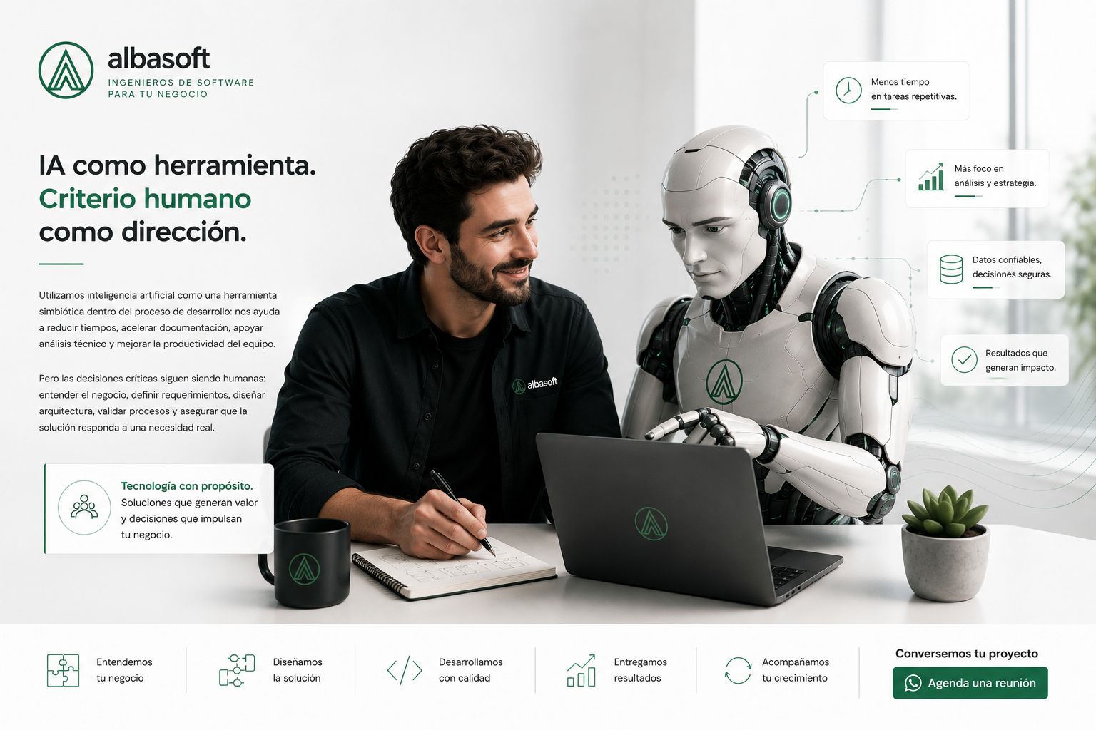 IA como herramienta, criterio humano como dirección — Tecnología con propósito